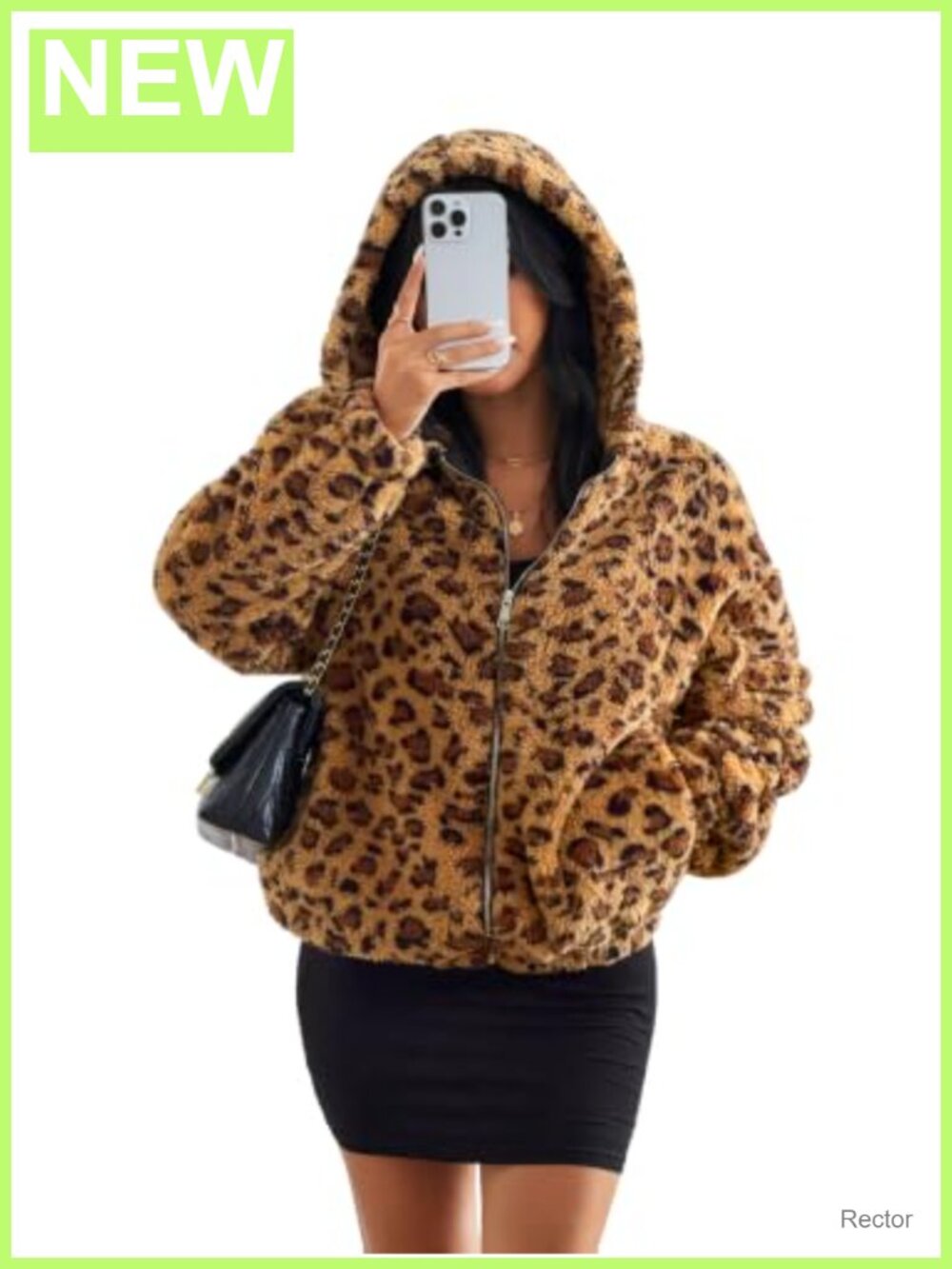 Hooded Fuzzy Fleece Jacket Faux Fur Fluffy Coat Winter Outwear